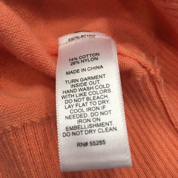 Express Orange Sherbet Crystal Encrusted Sweater - Picture 4 of 8